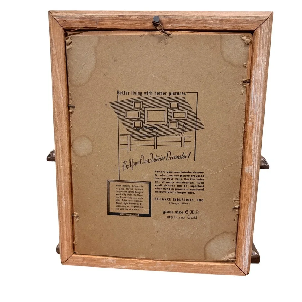 VTG Reliance Industries 6x8 Wooden Frame Horse Art Glitter Equestrian‎ Farmhouse